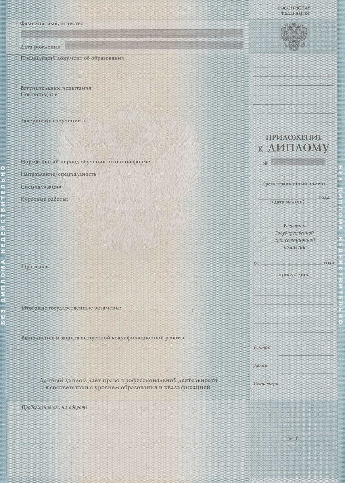 Диплом специалиста 2011-2013 год 